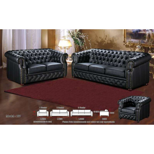 107 Half Leather Sofa Set