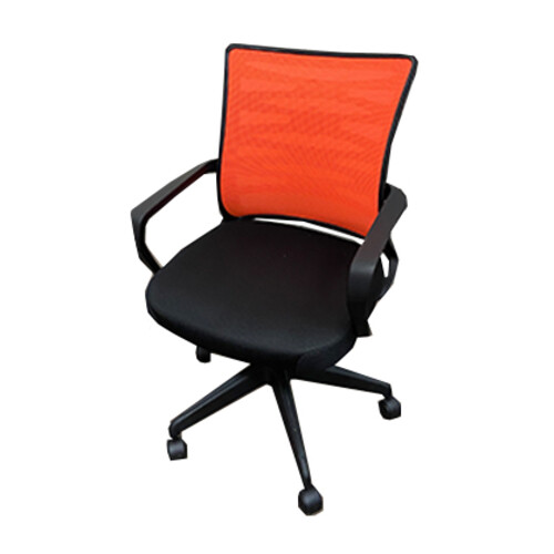 KB-2022 Low Back Chair - Orange/Black (Mesh)