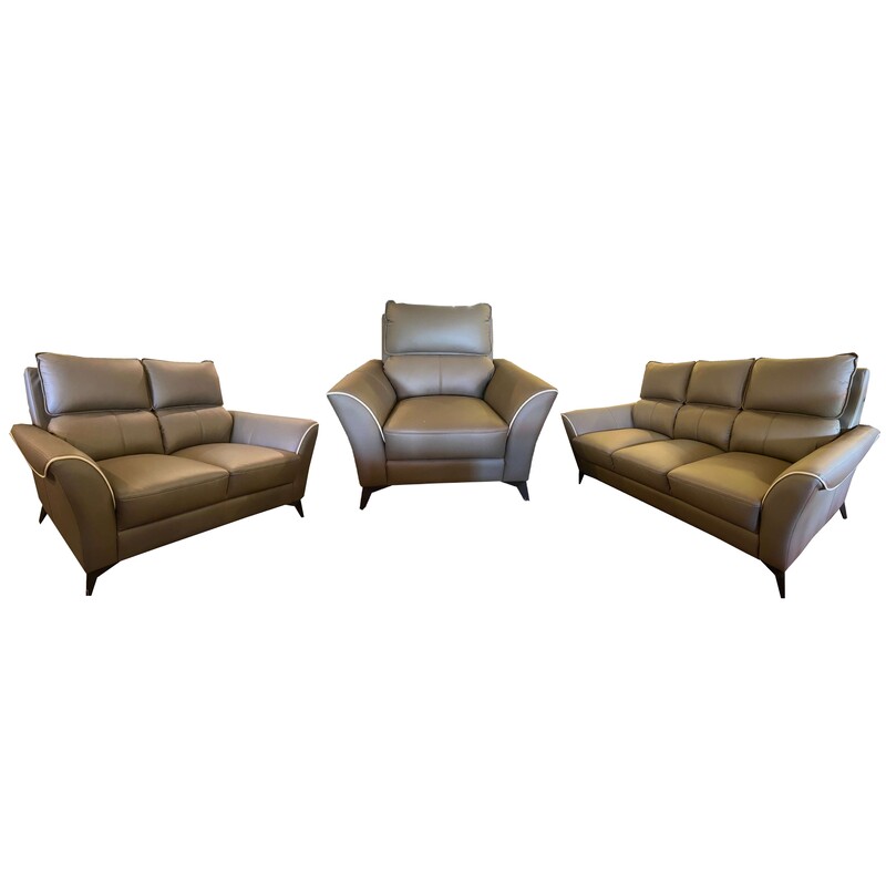 177 1 2 3 Half Leather Sofa Set 177 1 2 3 Half Leather Sofa Set, Leather Sofa And Chair A Half