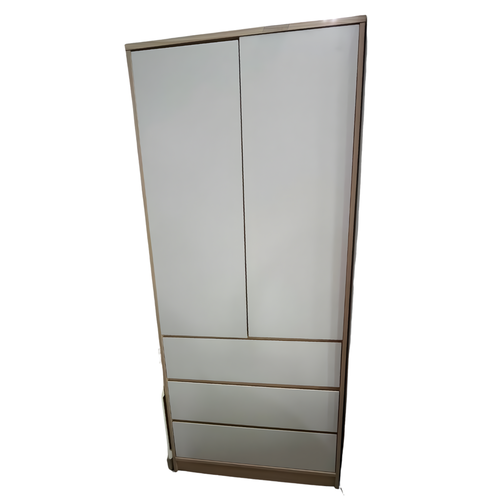 WRT-GARVIN-2D-NAT WARDROBE;NATURAL WHITE