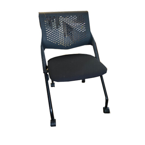 KB-5815 4 Legs Folding Chair W/Wheels - Black 