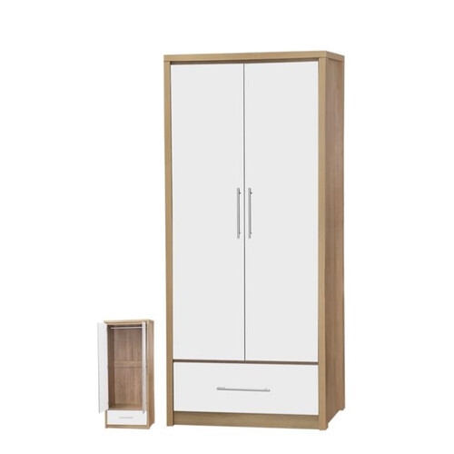 WD-8058HG-OK 2 Doors Wardrobe with High Gloss White