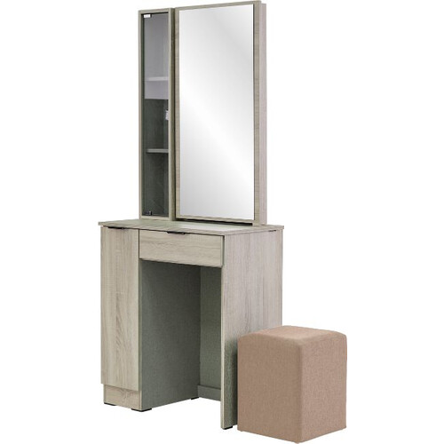 DR-2292(BRN)- PRS VIDA DRESSING TABLE WITH MIRROR WITH BROWN STOOL - PYRUS