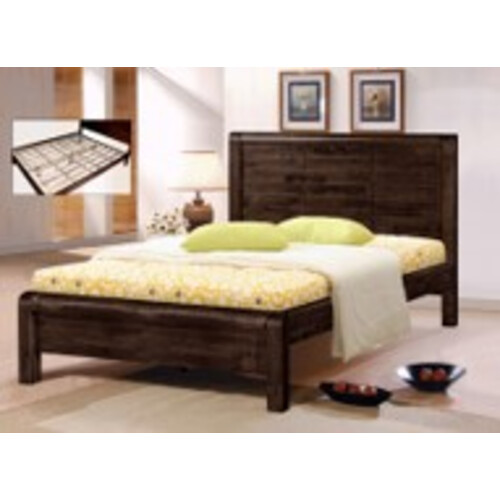 DB-5229K-BWG 6FT WOODEN DOUBLE BED 6FT IRON SUPER BASE