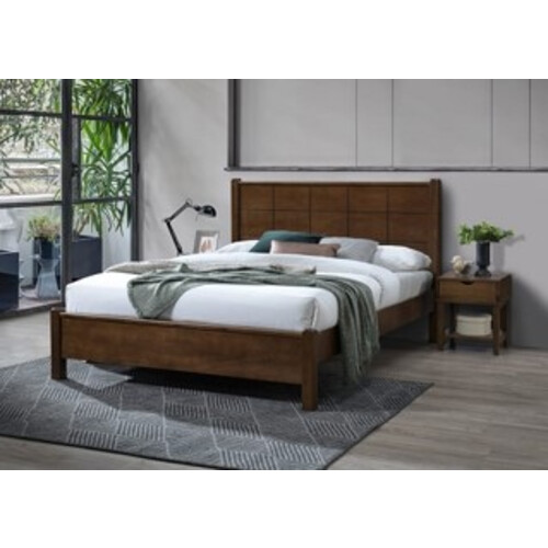 DB-A9100K-WN 6FT JOSE WOODEN KING BED WITH 10PCS LVL SLAT BASE