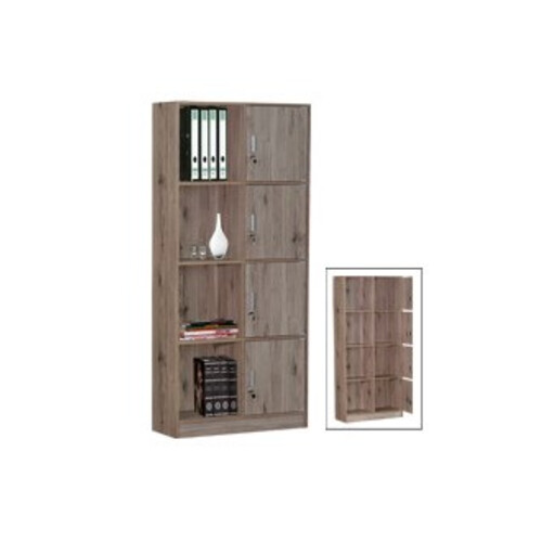 BS-8818/4L-RW Bookshelf - 8 Storey with 4 Lock