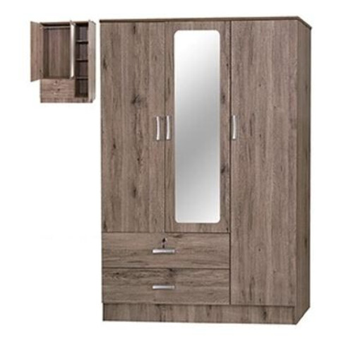 CW-4018M-RW 3 Doors Wardrobe w/ Mirror