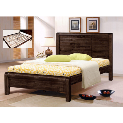 DB-5229Q-BWG 5FT WOODEN BED + PP2-1 5FT IRON SUPER BASE