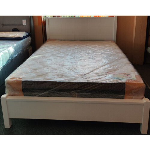 DB-A9100Q-WH 5FT JOSE WOODEN QUEEN BED WITH 10PCS LVL SLAT BASE