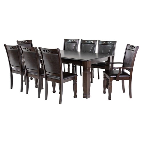 DS-8049-CP Cambrick Dining Set 1+8 - Cappucino
