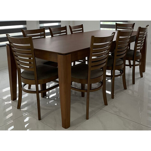 DT-A3743-WN Dining Table + DC - 507F - WN Upholdstered