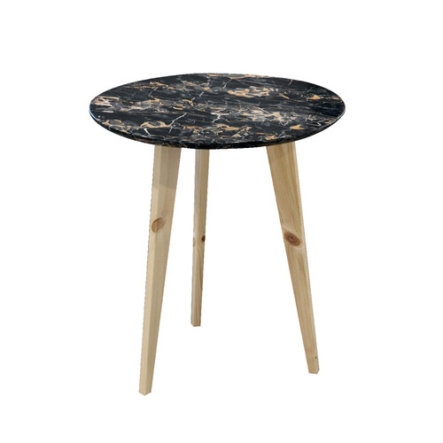 ECTURKU3 SIDE Table - Black Marble