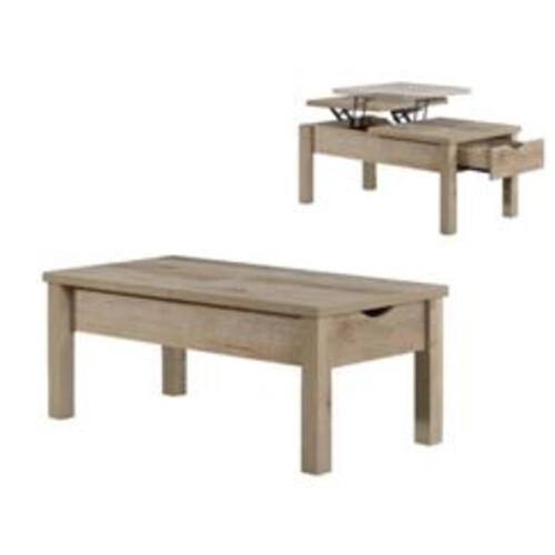 H2-LTCT Lift Top Coffee Table with Storage & Drawer (K/D)