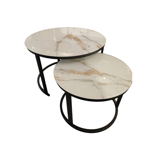 HRZ-YZ079 GLASS COFFEE TABLE 70+50CM