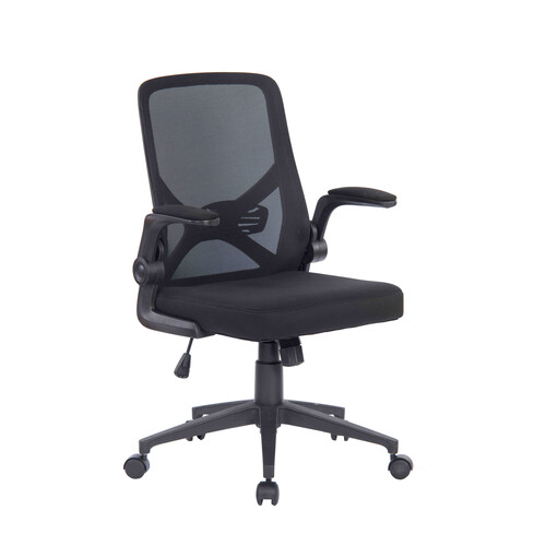 KB-6806 Black Medium Back Chair - Black Frame 