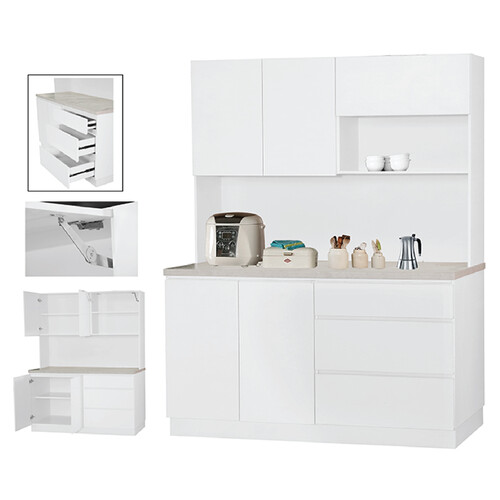 KC-1582HG-WHT 5ft Kitchen Cabinet With High Gloss White 