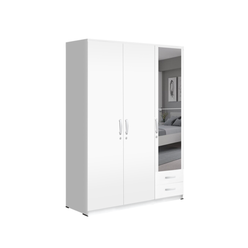 ORC-3-DOOR-M-WHITE WARDROBE