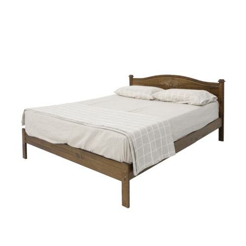 QB-6026-BRN Wooden Queen Bed