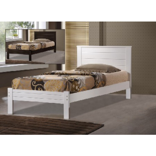 SB-331-WH 3FT WOODEN SINGLE BED W/14PCS ROLLING BASE - WHITE
