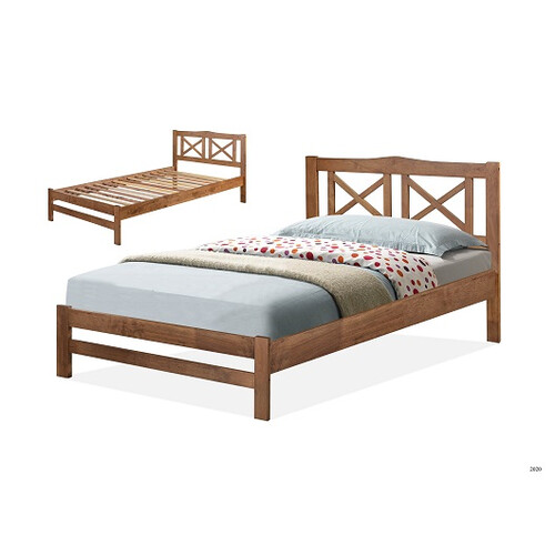 SB-332/42WN 3.5ft Single Bed With 14pcs Rolling Base