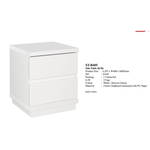 ST-B405-WH Side Table (K/D)